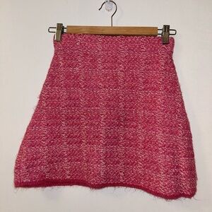 Pink Tweed A-Line Mini Skirt by Zara